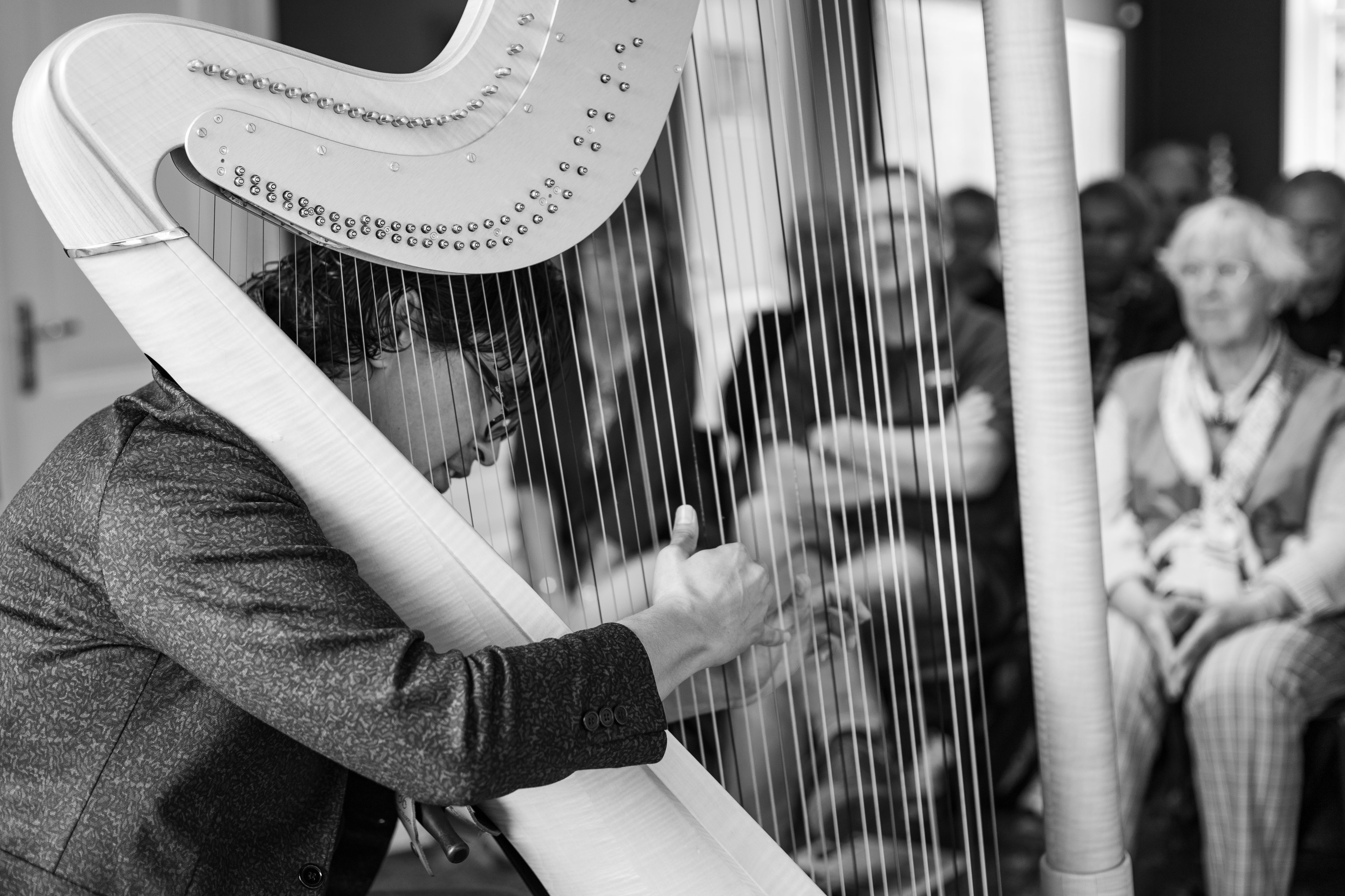 harpist Cesar Secundio speelt